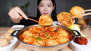 ASMR MUKBANG | Spicy Dumpling Hot Pot (Mandu Jeongol) 🔥 Famous Spicy Kimchi Mandu! Eating