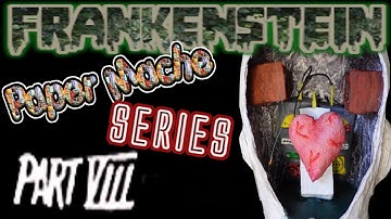 Paper Mache FRANKENSTEIN head (part 8)| Wallpaper and Ear Transplant |