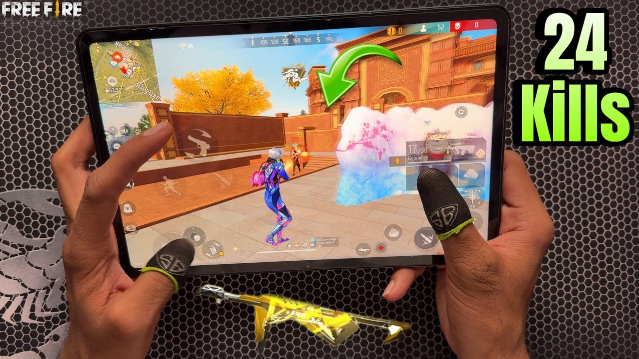 Tablet handcam free fire solo vs squad gameplay 24 kills in xiaomi pad 6 