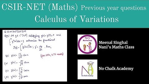 Calculus of Variation (SUBSIDIARY CONDITIONS) Question UGC NET (Q.IDM(NET)CoV31M)