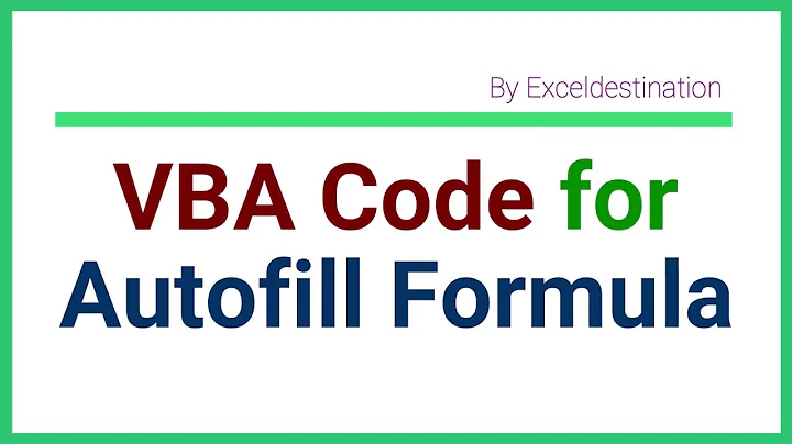 Autofill using VBA Code - Autofill Formula down