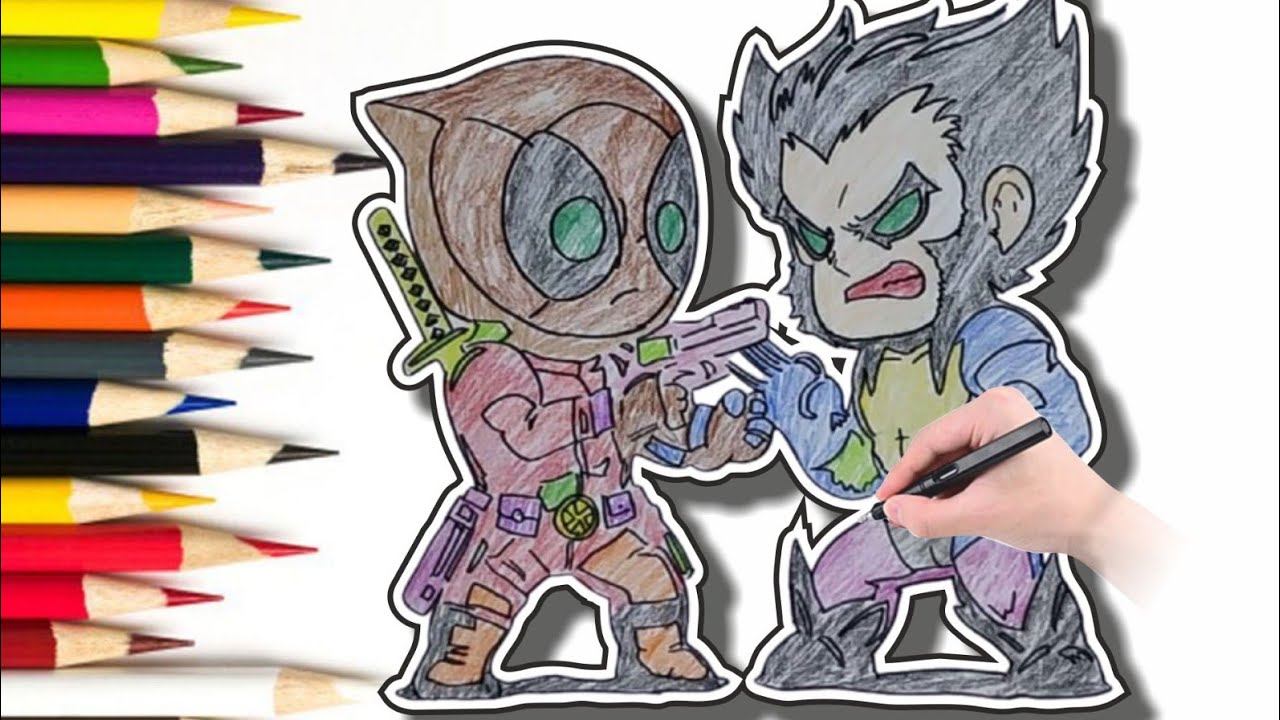 Deadpool Pointing a Gun at Wolverine | Part 2 | Deadpool Vs Wolverine Colouring