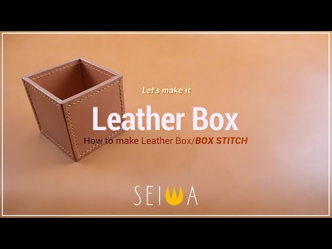 [가죽공예, Leather Craft,レザークラフト] 제작#1_박스 스티치로 가죽 함 제작(Making a Leather Box/Box Stitch)