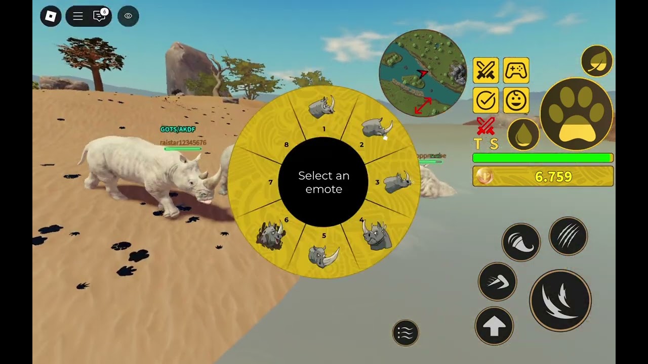 SAVANNAH LIFE | Kosing As A Rhino In A Herd | GOTS | #roblox