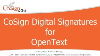 cosign digital signatures for opentext