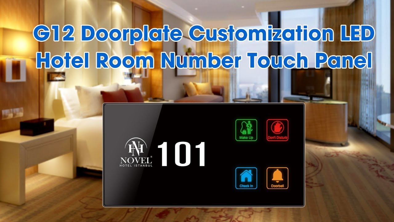 G12 Doorplate Customization LED Hotel Room Number Touch Panel ！ YouTube