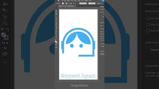 Support Agent Icon with Shape Builder,  Stroke and  Fill  in Adobe Illustrator | Design Mentor