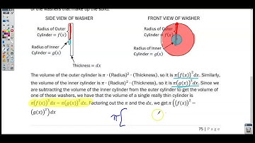 Section 8-11 Video 1- Volume with Washer Method- Revolving Around the x-  or y-Axis