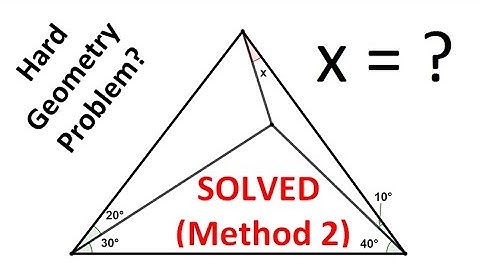 Triangle Centers |  Problem with 10°, 20°, 30°, and 40° angles. Solved (Method 2)