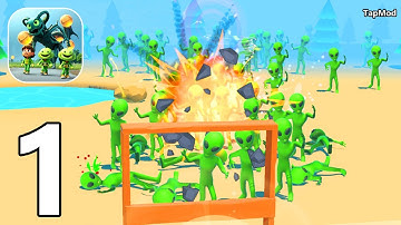 Alien Invasion: Gun Defense - Gameplay Walkthrough Part 1 Stickman Alien War Commander - Android
