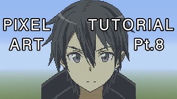 Minecraft Pixel Art Tutorial - Kirito (Sword Art Online) Part 8