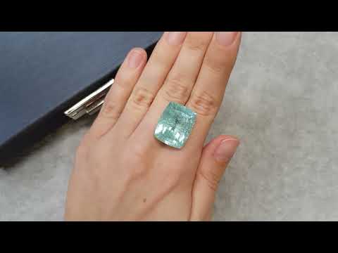 Large 24.00 carat cushion cut Paraiba blue tourmaline, Mozambique Video  № 1