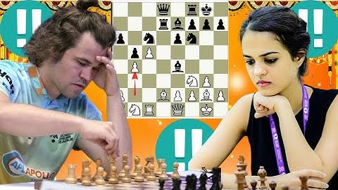 Crazy Magnus Carlsen vs Tania Sachdev chess game 8