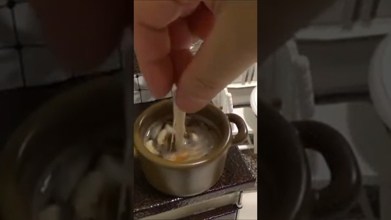 【 ミニチュア料理 】 煮麺 にゅうめん 本当に食べられるミニチュア料理 #miniaturecooking #cooking #minifood #miniaturefood #tinyfood