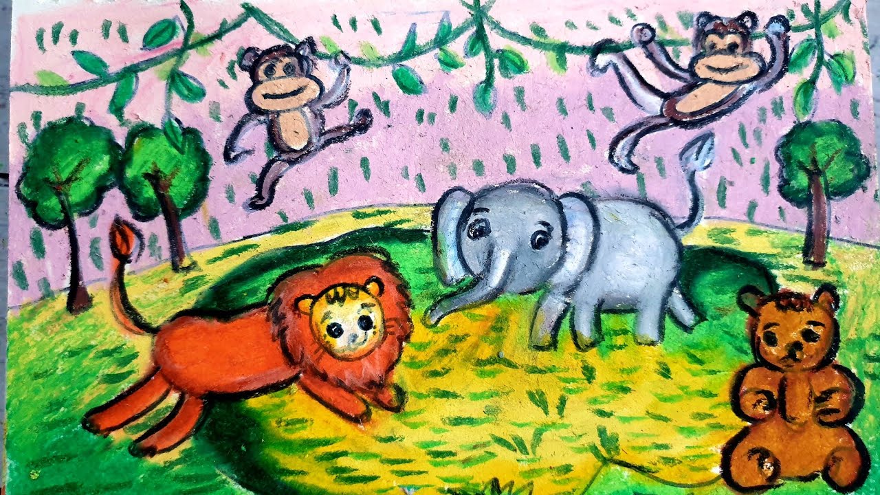 Khu Rừng Thân Thiện| Vẽ Tranh Các Con Vật Sống Trong Rừng| Học Vẽ Thật Là  Vui - Youtube