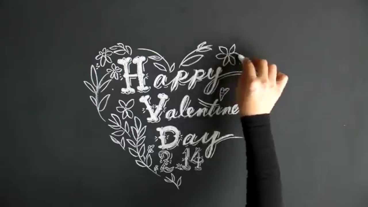 チョークアートの描き方 ちょっとおしゃれな黒板使い 黒板とチョークでインテリア チョークアート 大人黒板７ How To Create Chalkboard Valentine Youtube