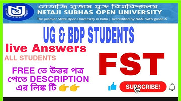 NSOU FST EXAM ANSWERS|| FINAL EXAM ANSWERS|| Netaji Subhash Open University