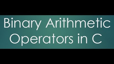 10  Binary Arithmetic Operator