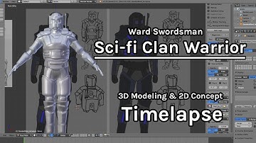 Sci-fi Clan Warrior Character - 3D Modeling Timelapse in Blender