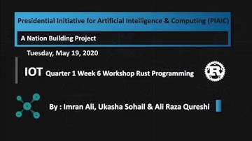 IOT Q1 Week 6 Workshop : Rust Chapter 5,  by Imran Ali Tuesday at 04:00 PM