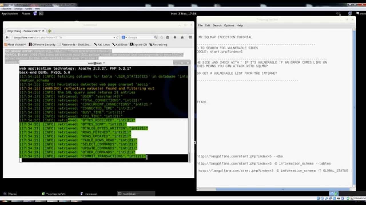 SQL INJECTION USING SQLMAP || Linux Kali && AND HOW TO DETECT ...