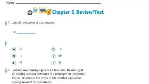 4th Grade Math Chapter 5 Review