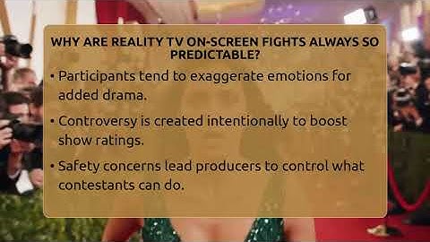 Why Are Reality TV On-screen Fights Always So Predictable? - The Reality Radar
