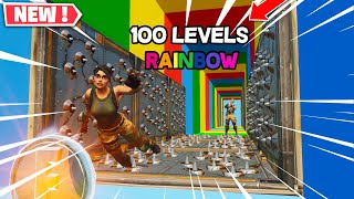 *NEW*🌈100 LEVELS RAINBOW DEATHRUN🌈 (MY RUN + CODE)