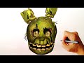 How to draw Springtrap from Five Nights at Freddy's FNAF step by step drawing lesson