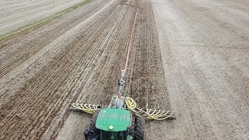 Pumping with Hoover Ag dragline manure equipment.  Low disturbance manure injection