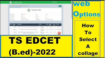 CSC TS EDCET (B.ed)-2022 WEB Options Phase -I