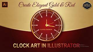 Create Elegant Gold & Red Clock Art in Illustrator screenshot 4