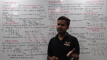 Lec-02 Unit Matrix,Trace of a Matrix,Equal Matrix,Upper & Lower🔺 Matrix,Add.& Sub. of Matrix