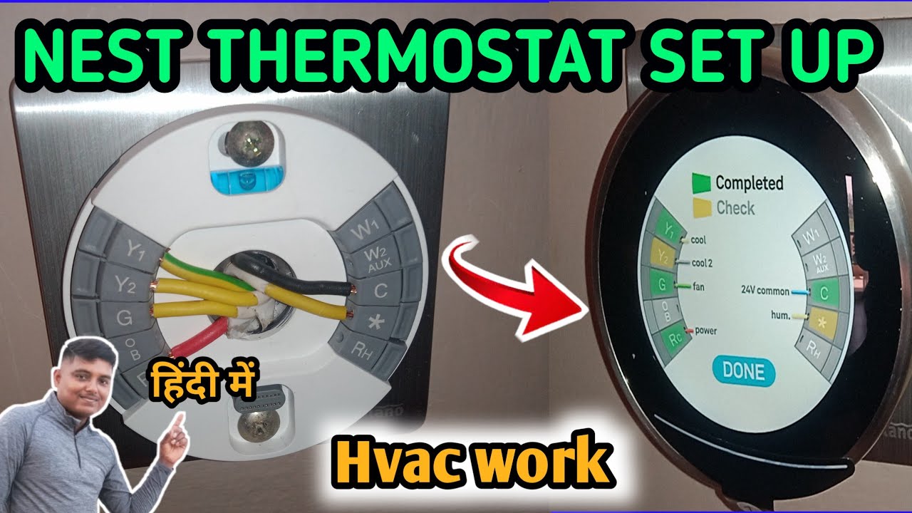 Image showcasing Nest Thermostat Set up. nest thermostat installation - YouTube