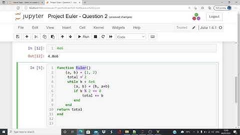 Julia Tutorial - Project Euler Question 2