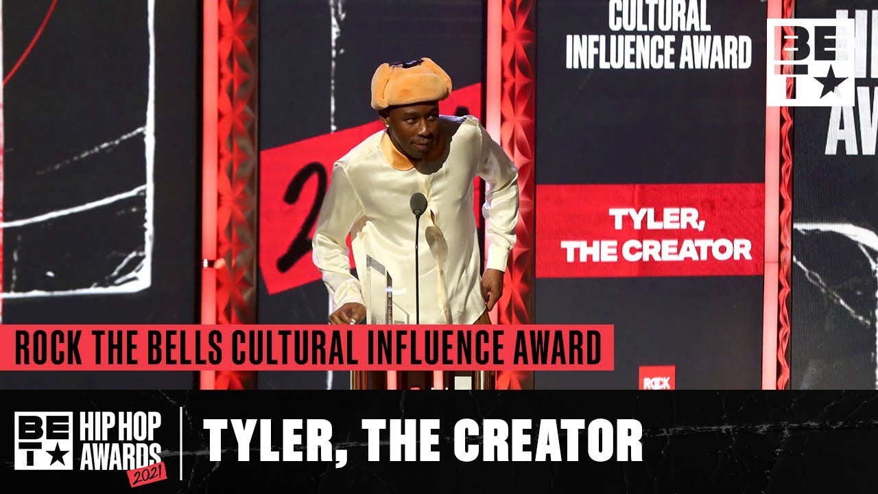 Tyler The Creator Emotionally Thanks Q-Tip Missy Elliot Pharrell & Others | Hip Hop Awards ’21 – BETNetworks