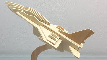 DIY 3D Woodcraft Construction Kit F-16 FIGHTER PLANE