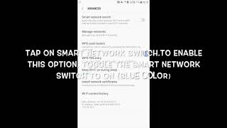HOW TO ENABLE OR DISABLE SMART NETWORK SWITCH ON S6 IN ANDROID NOUGAT