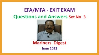 EFA/MFA - EXIT EXAM - Questions and Answers Set No. 3