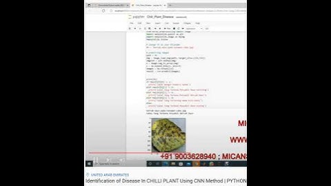 PLANT disease Identification Using CNN Method -  PYTHON CODE