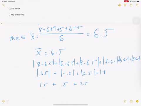 Algebra 1 Mean Absolute Deviation - YouTube
