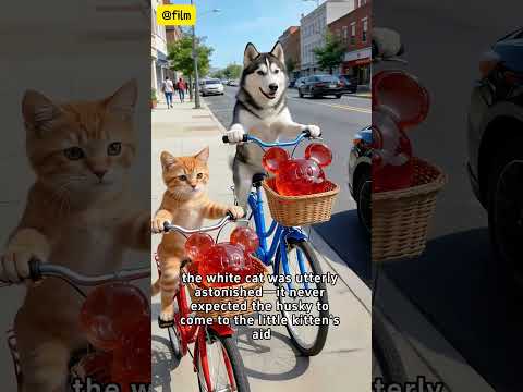 اشترت القطة الصغيرة حلوى جيلاتينية كبيرة جد ا على شكل ميكي ماوس مضحك قطة رسوم متحركة 