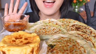 ASMR Fried Chinese leek dumplings+Basque cheese cake｜ eating sounds ｜mukbang no talking