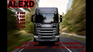 ["euro truck simulator 2", "euro truck simulator", "ets", "ets2", "scania s", "scania r", "scania r 730", "scania s 730", "scania s 520", "scania r 520", "pov", "real engine", "transmission", "fuel consumption", "mods", "mod"]