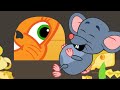 Familia de Gatos - Un Ratón Terminó en la Casa Dibujos animados para niños