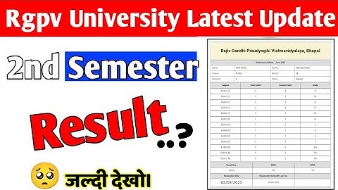 Rgpv 2nd semester result update 🥺jaldi dekho