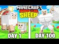 I Survived 100 Days AS A SHEEP in HARDCORE Minecraft!