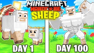 I Survived 100 Days AS A SHEEP in HARDCORE Minecraft!