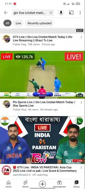 PAK vs IND gtv live cricket GTV LIVE india vs pakistan