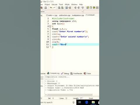 divide c++ programm - YouTube